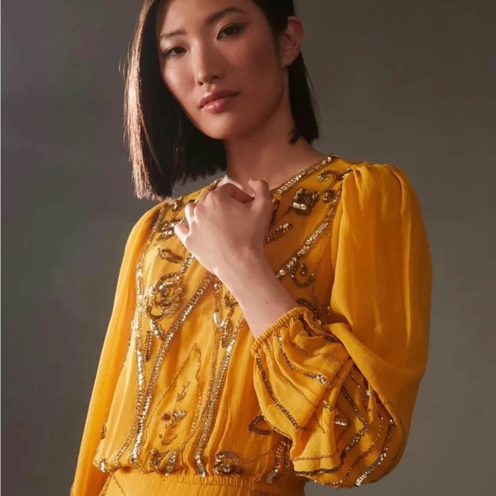 ANTHROPOLOGIE LET ME BE JULIET MAXI DRESS